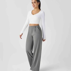 HALARA,  High Waisted Side Pocket Straight Leg Work Pants